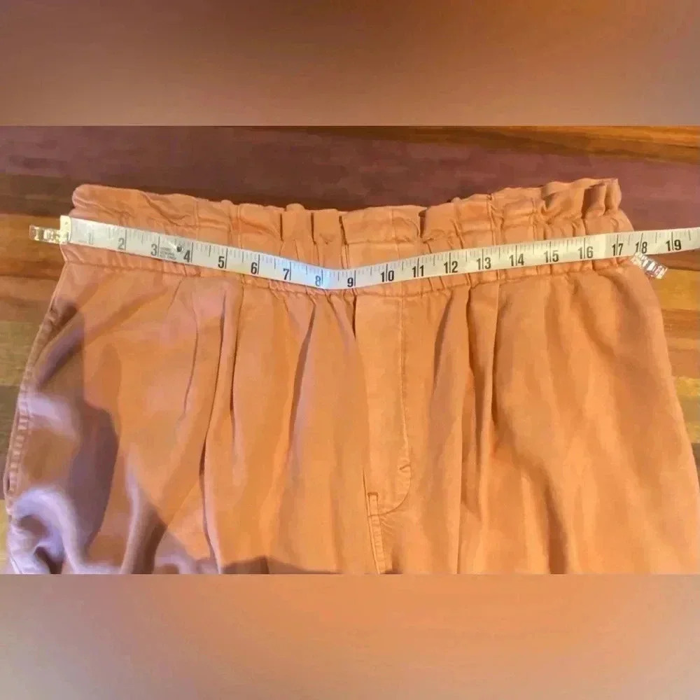 Anthropologie Pilcro High-Rise Cropped Paperbag Jeans in Peach, NWT, size XL - Picture 9 of 9